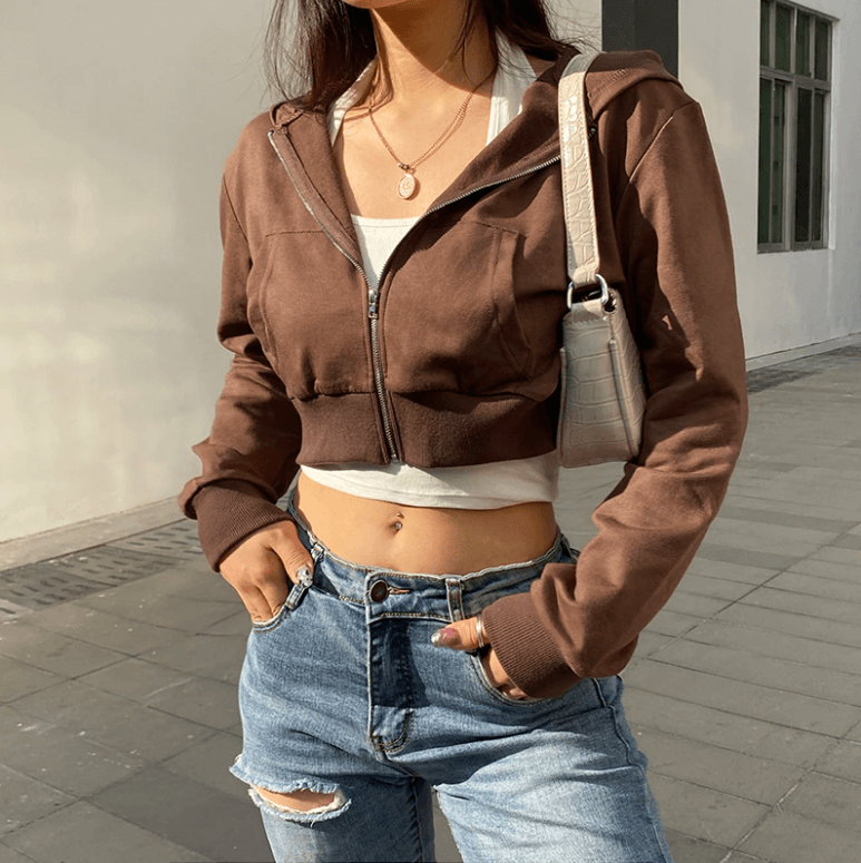 Samira - Stijlvolle Crop Top Hoodie voor Vrouwen