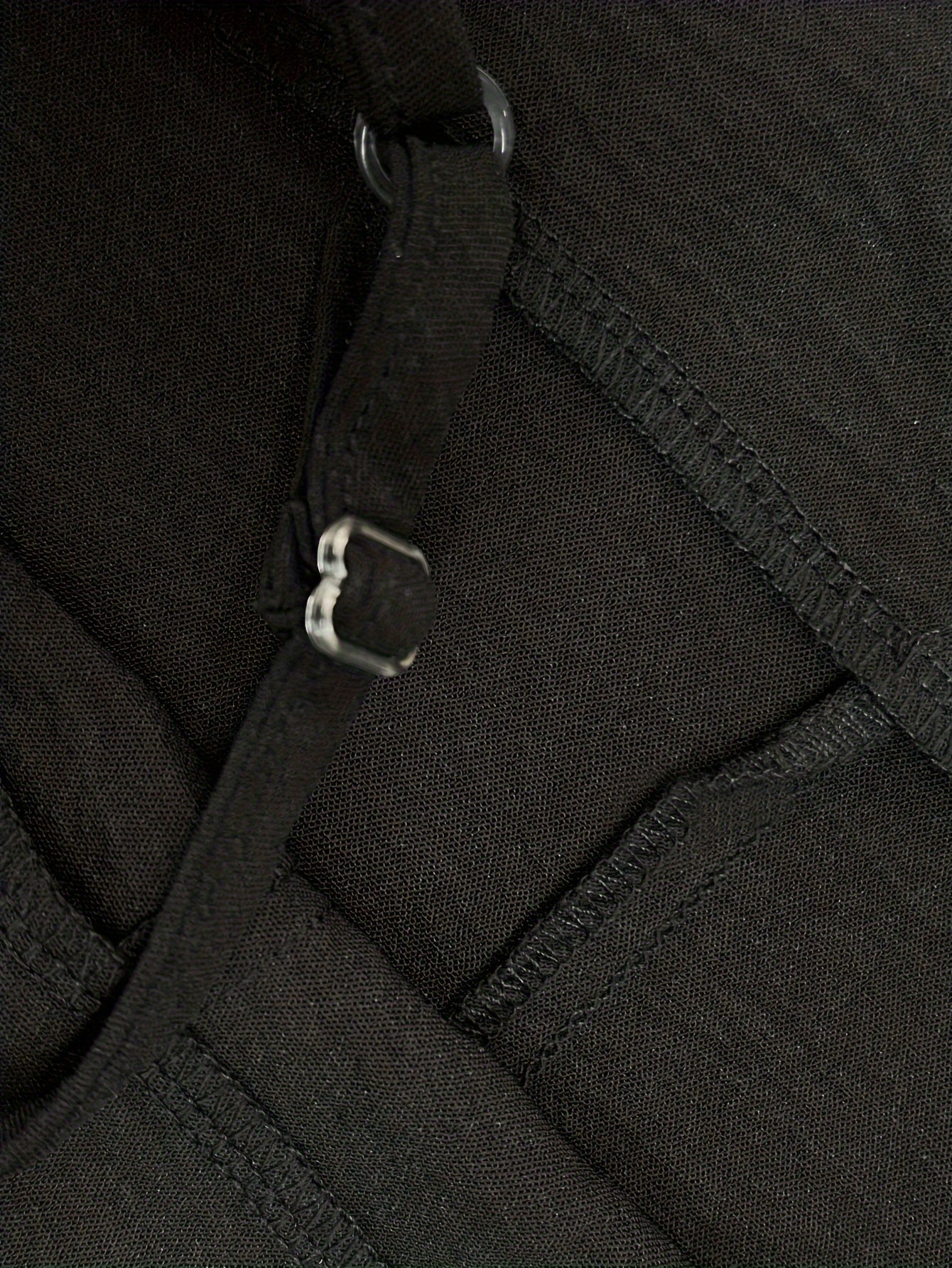 Nina | Effen zwarte denim tuinbroek