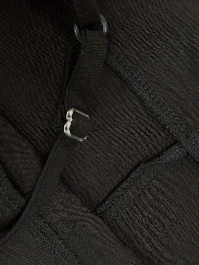 Nina | Effen zwarte denim tuinbroek