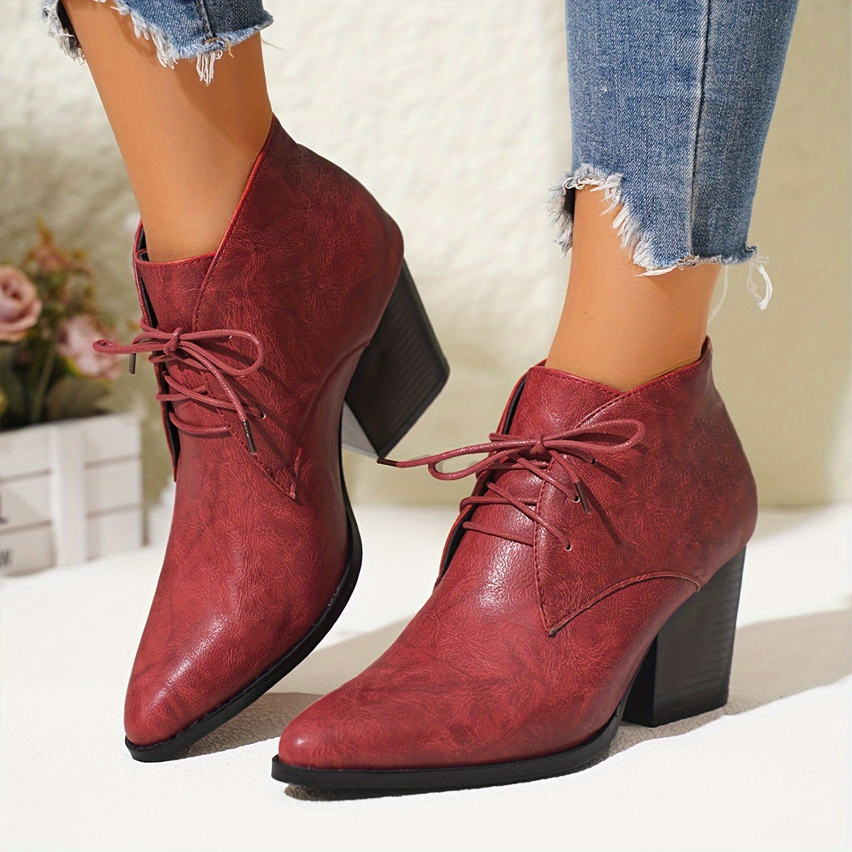 Ella | Elegant women's boots with a platform and a thick heel