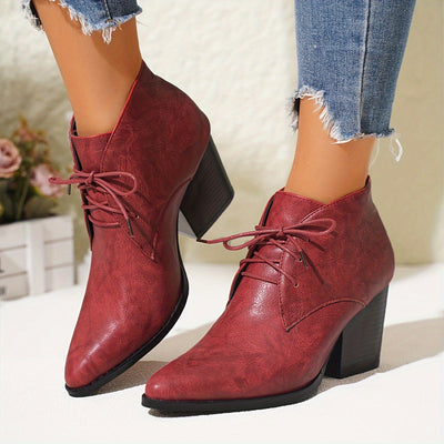 Ella | Elegant women's boots with a platform and a thick heel