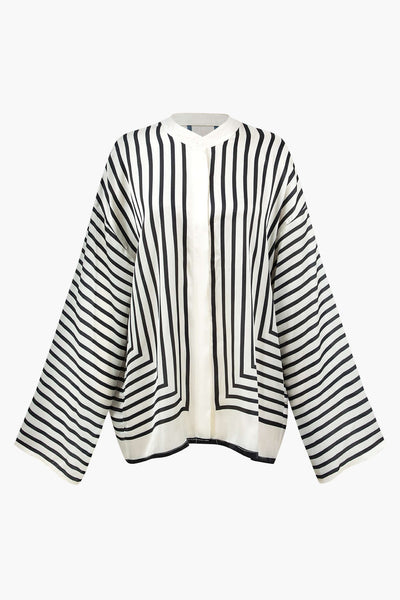 Thalia - Moderne Satijnen Elegant Vrouwen Langsleeve Shirt