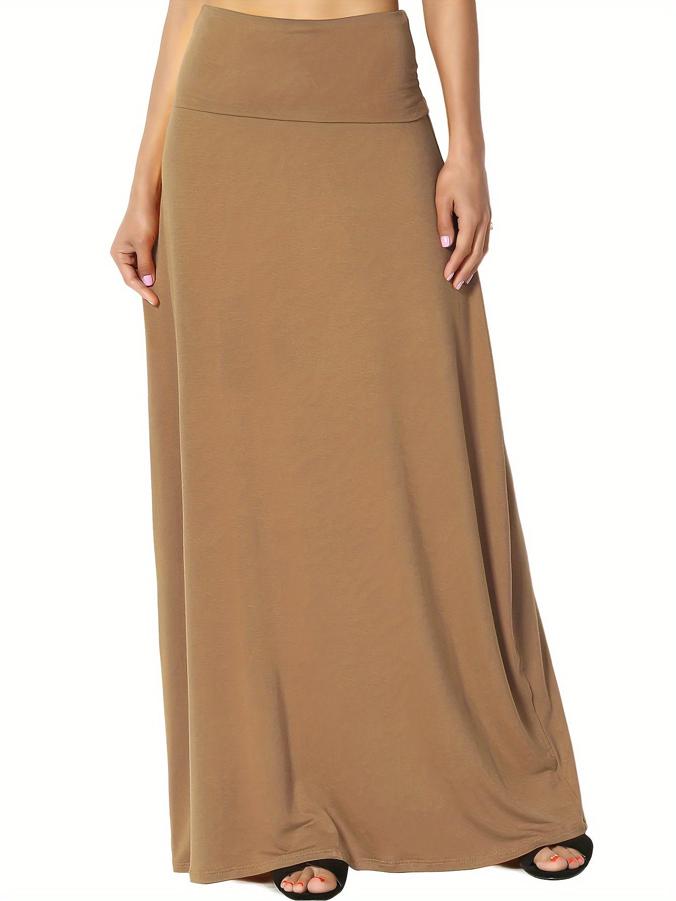 Evelien | Plain maxi skirt with high waist