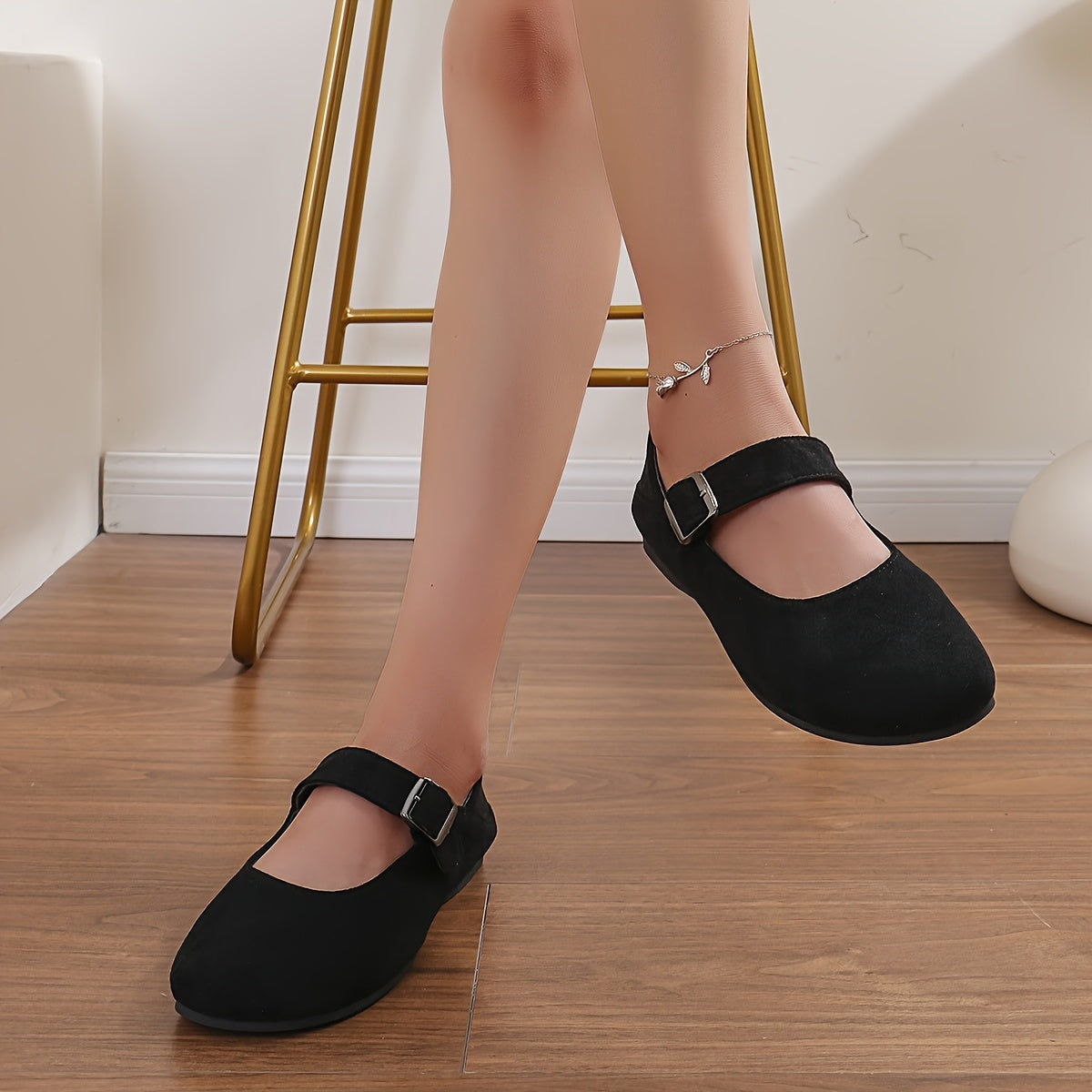 Lize | Classic ballet flats with ankle strap