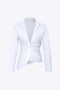 Winifred - Chique Asymmetrische Hem Vrouwen Plissé Shirt