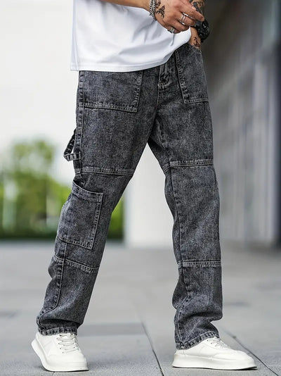 Casual cargojeans voor heren met grote zakken