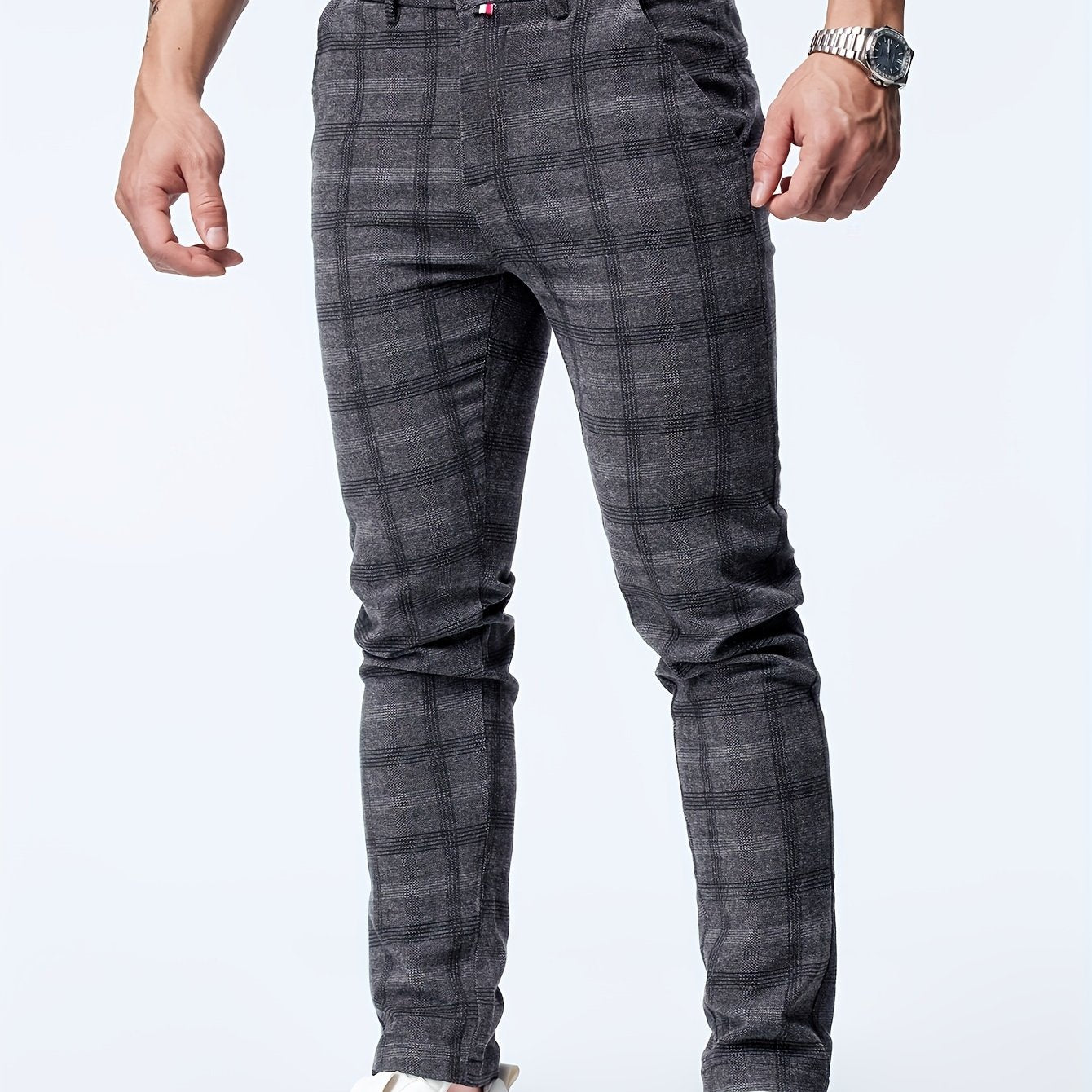 Thijs | Geruite casual slim-fit broek
