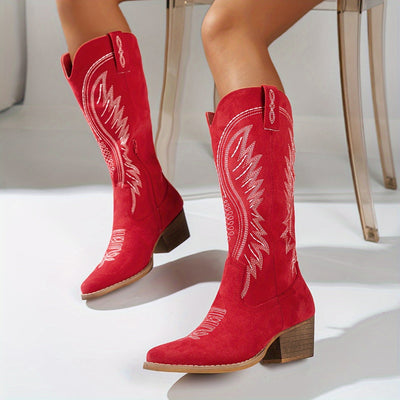 Elin | Fashionable women's cowboy boots with a thick heel