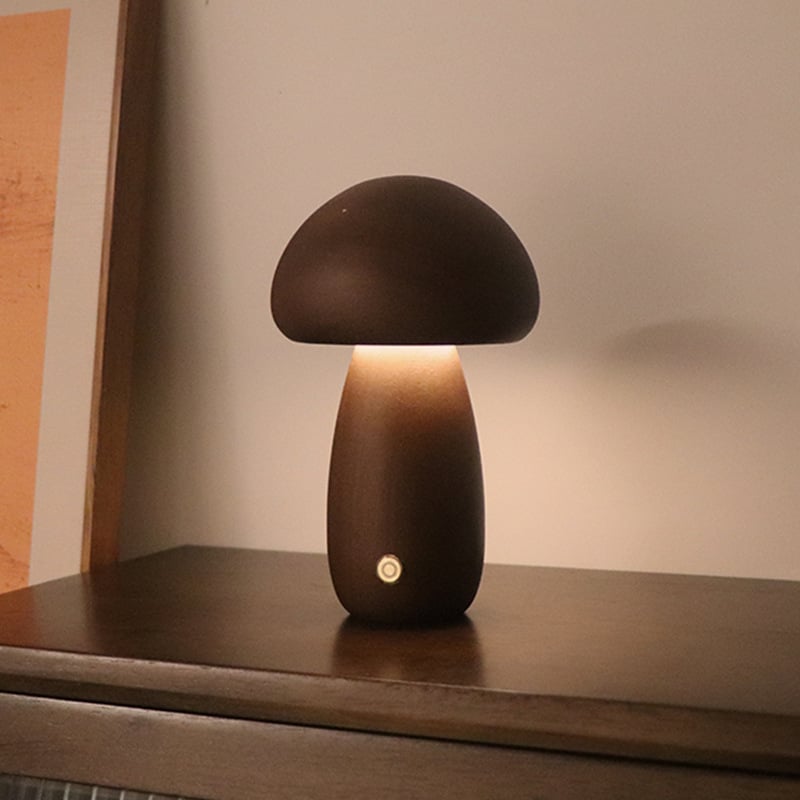 Mykora - Wooden Mushroom Table Lamp Touch Sensitive