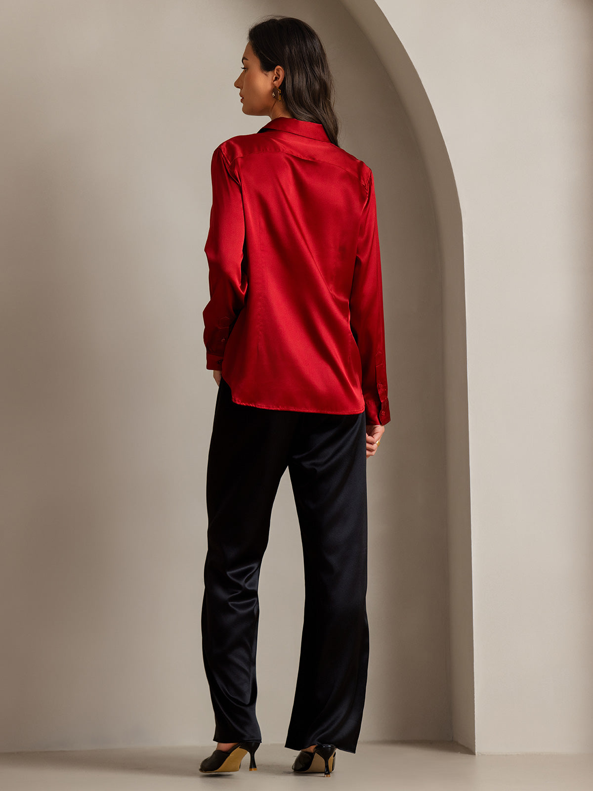 Clemence - Moderne Militaire Chic Dames Overhemd met Revers