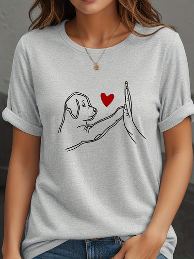 Lotte | Casual dames T-shirt met hondprint