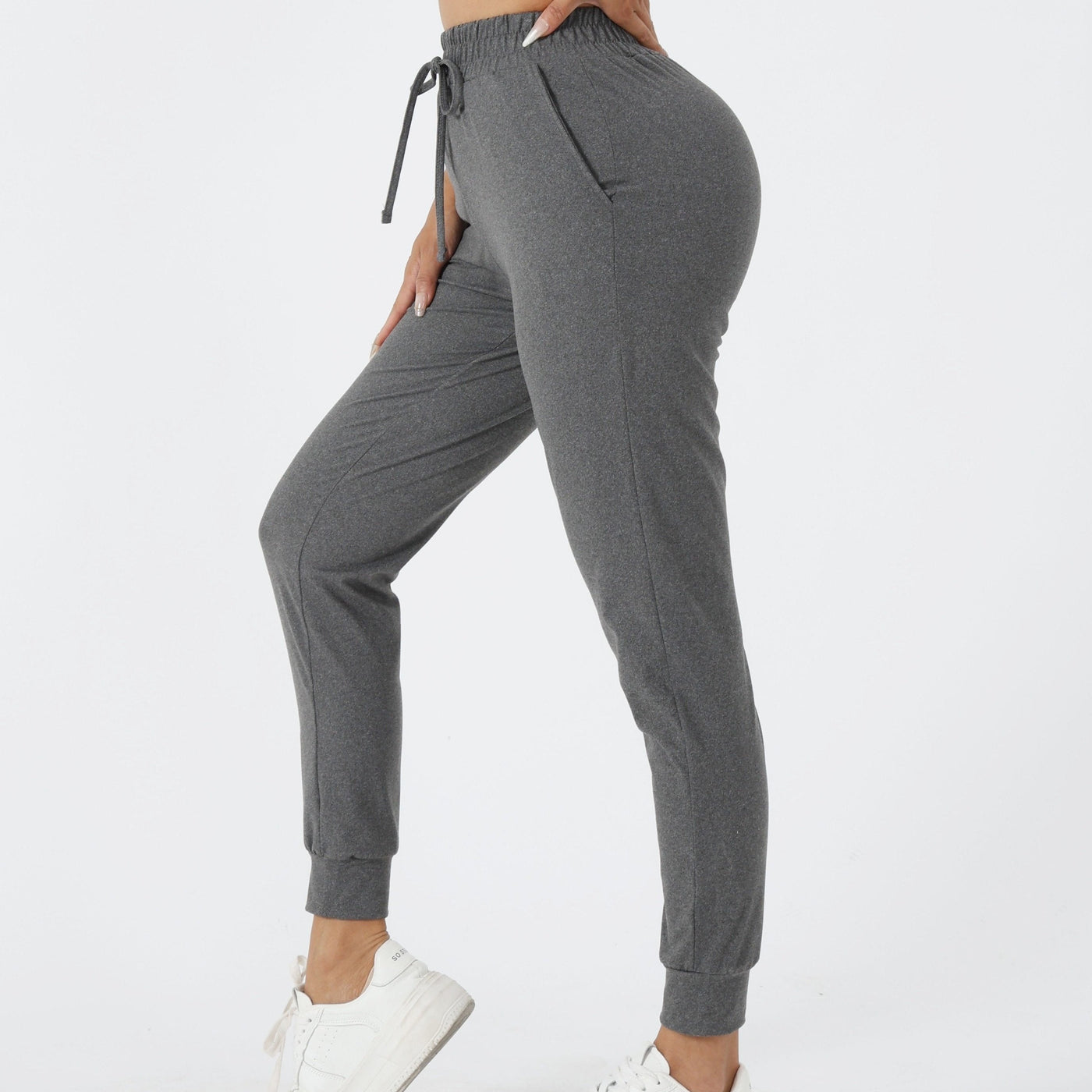 Eva | Effen kleur casual hardloopbroek met zak