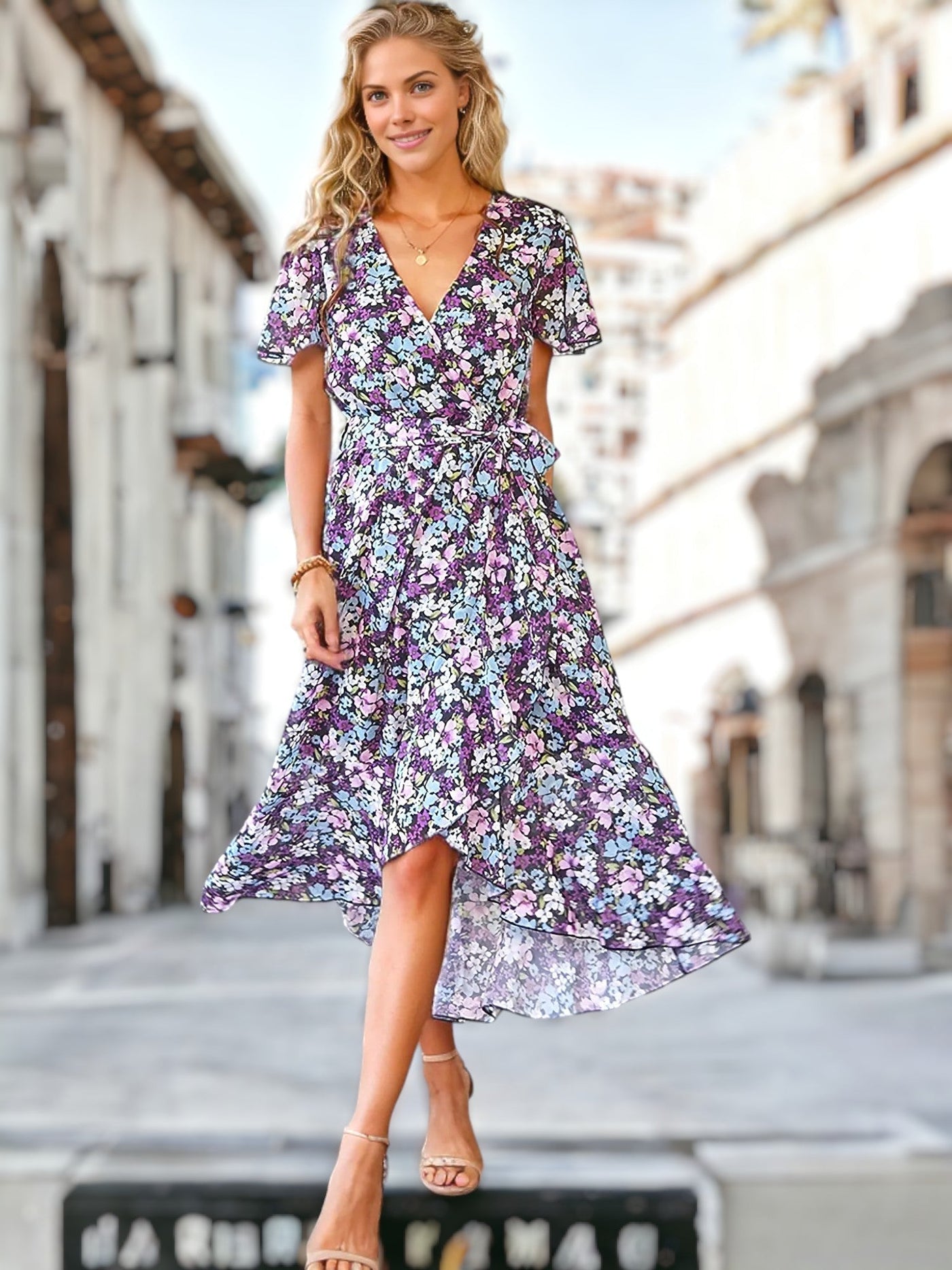 Kaly - Boheemse bloemenprint jurk