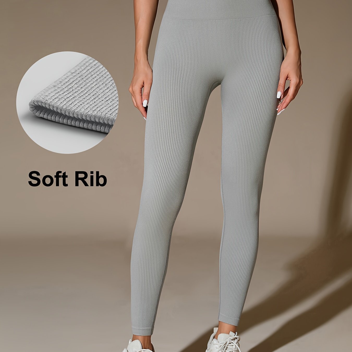 Feline | Naadloze hoge taille sportlegging met geribbelde buikcontrole