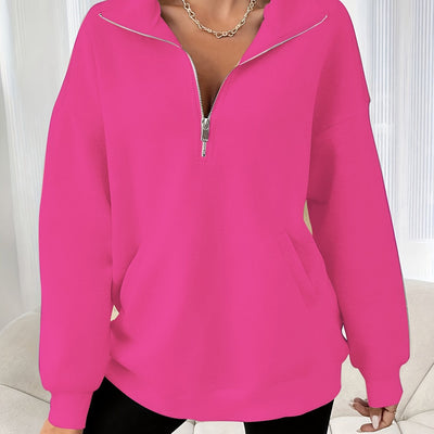 Sophie | Casual sweatshirt met rits en slant pockets