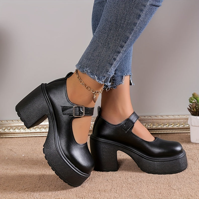 Mara | Modieuze dames pumps met hoge hak en enkelband