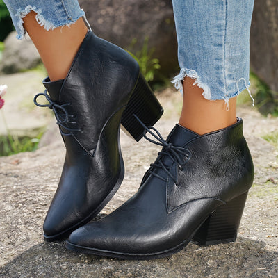 Ella | Elegant women's boots with a platform and a thick heel