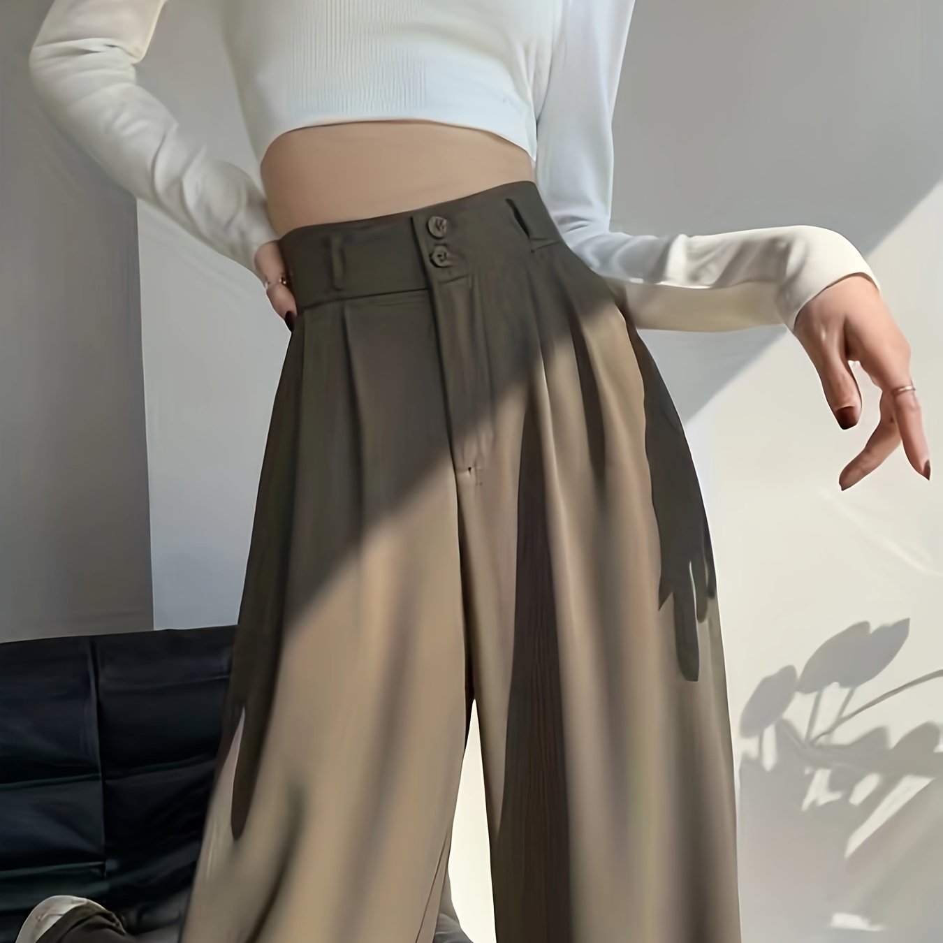 Emma | Casual dames chino broek met rits en rekbare stof