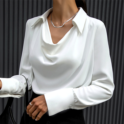 Isabeau – Luxurious Satin Blouse with V-Neck | Timeless elegance &amp; effortlessly stylish
