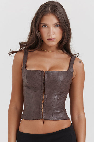 Gilda - Vegan Leather Corset Top