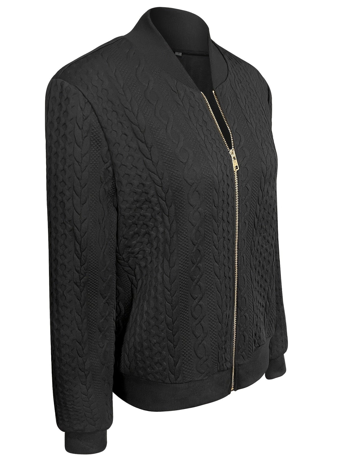 Feline | Casual bomberjack met textuur en ritssluiting