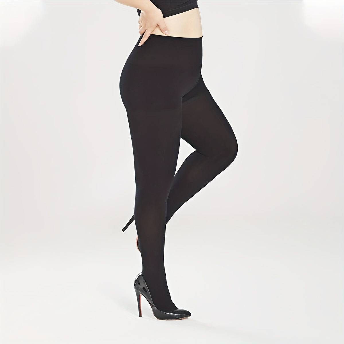 Fleur | Casual pantyhose in large sizes, 80D elastic and ultra-soft