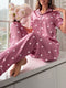 Lotte | Satin pajama set with short sleeves and elastic pants