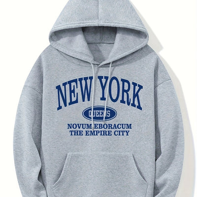 Nina | Hoodie met New Yorkse letterprint en kangoeroezak