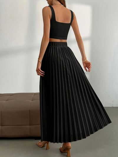 Yara | Effen geplooide rok met hoge taille