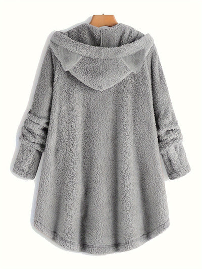Sophie | Pluche hoodie met kattenprint
