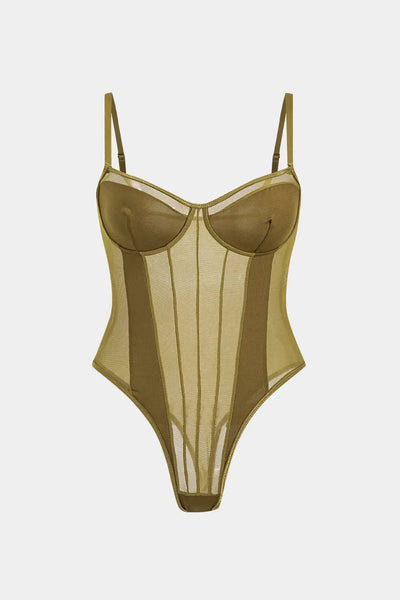 Thora - Plus Size Vrouwen Bodysuit met Sexy Kanten Details