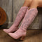 Eva | Pink cowboy boots with embroidery