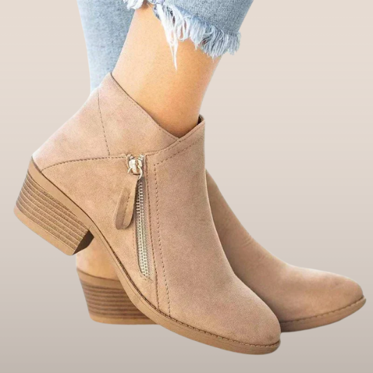 Isabel – Low Heel Ankle Boots with Side Closure
