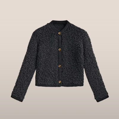 Tess – Teddy Vest met Goudkleurige Knopen