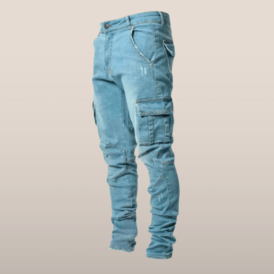 Rico – Denim Cargobroek met Slanke Pasvorm
