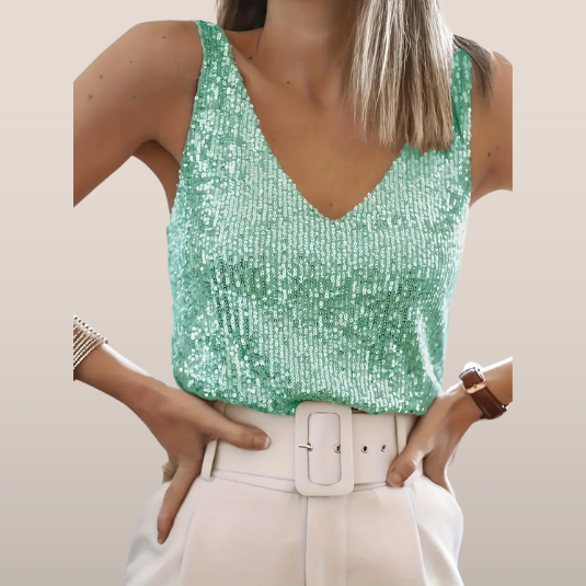 Elisa – Sleeveless Sequin Top