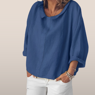 Lina – Loose Fitting Linen Look Top