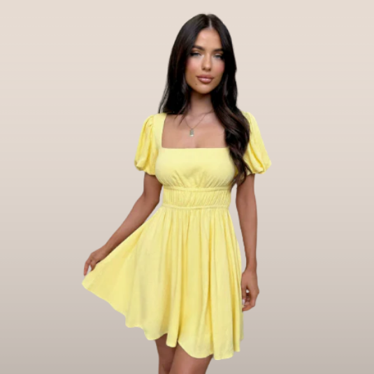 Amara – Zomerjurk met Pofmouwen