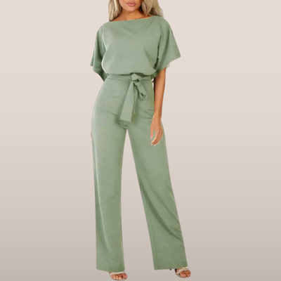 Dames Jumpsuit met Ceintuur en Wijde Pijpen – Elegante One-Piece Outfit