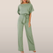 Dames Jumpsuit met Ceintuur en Wijde Pijpen – Elegante One-Piece Outfit