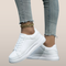 Witte Sneakers Dames met Dikke Zool – Comfortabele Lage Platform Schoenen