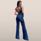 Denim Jumpsuit Women – Sleeveless with Open Back and Flared Legs