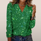 Glitter Top Women with Long Sleeves – V-Neck Festive Sequin Blouse
