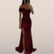 Off Shoulder Maxi Jurk – Pailletten & Hoge Split
