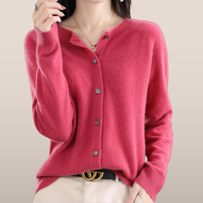 Knitted Cardigan with Buttons – Soft V-Neck Sweater