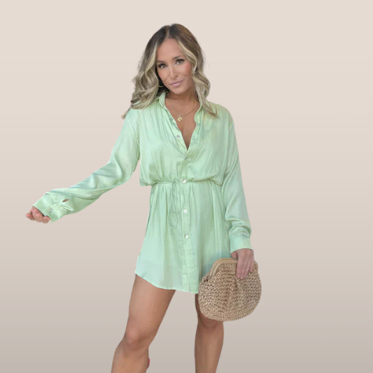 Luchtige Hemdjurk met Strikdetail – Casual Chic