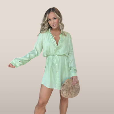 Luchtige Hemdjurk met Strikdetail – Casual Chic