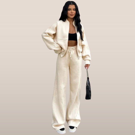 Loungewear Set with Zipper Vest – Relaxed Fit