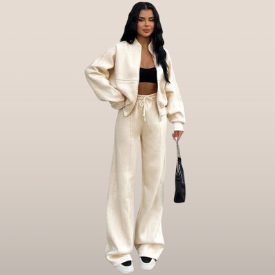 Loungewear Set with Zipper Vest – Relaxed Fit