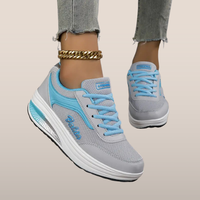 Dames Sneakers – Verhoogde Plateauzool met Grafische Print